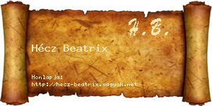 Hécz Beatrix névjegykártya