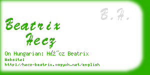 beatrix hecz business card